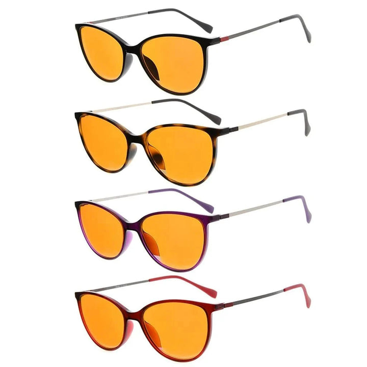 4 Pack Trendy Cat-eye Blue Light Blocking Reading Glasses DSDT1785