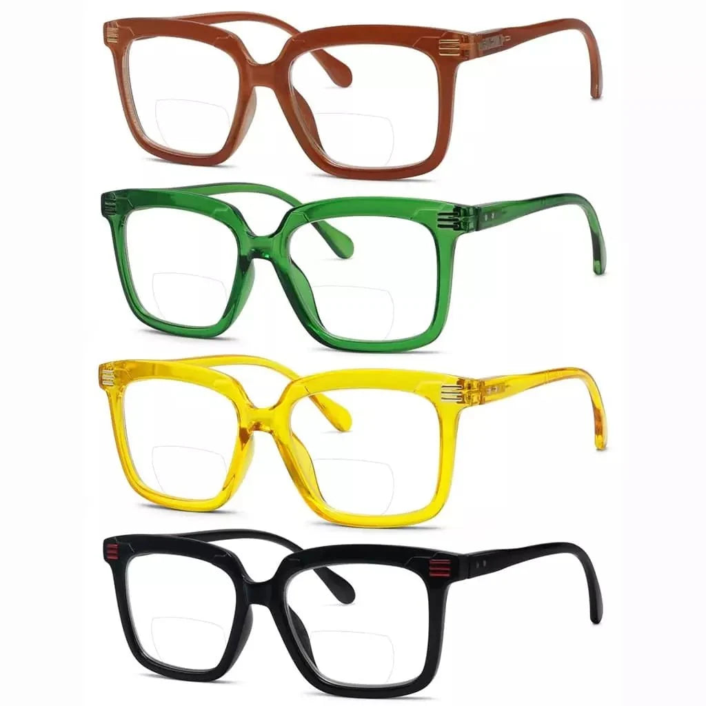 4 Pack Trendy Classic Bifocal Reading Glasses BR2108