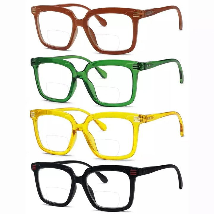 4 Pack Trendy Classic Bifocal Reading Glasses BR2108
