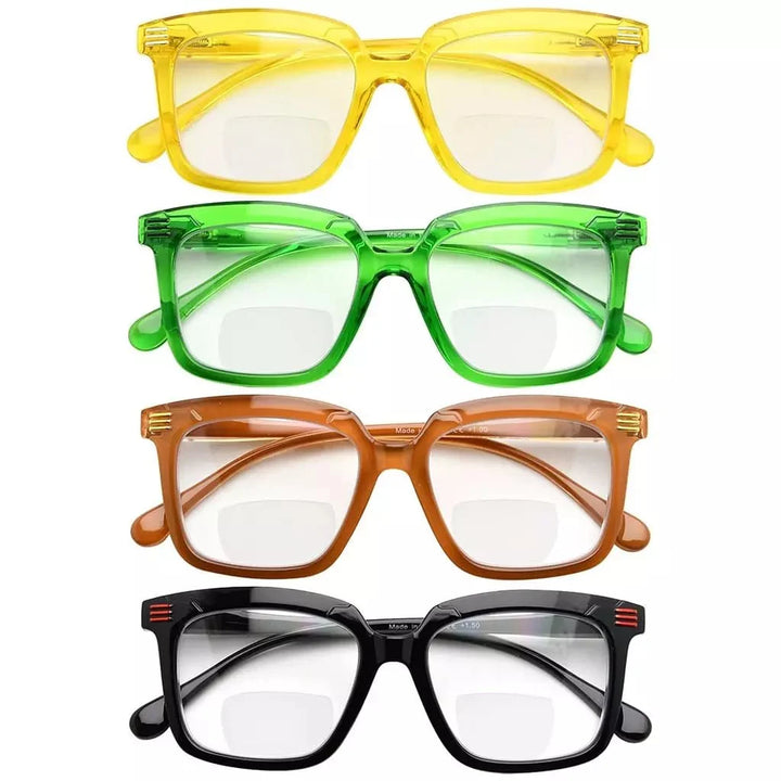 4 Pack Trendy Classic Bifocal Reading Glasses BR2108
