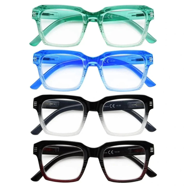 4 Pack Trendy Reading Glasses R2024