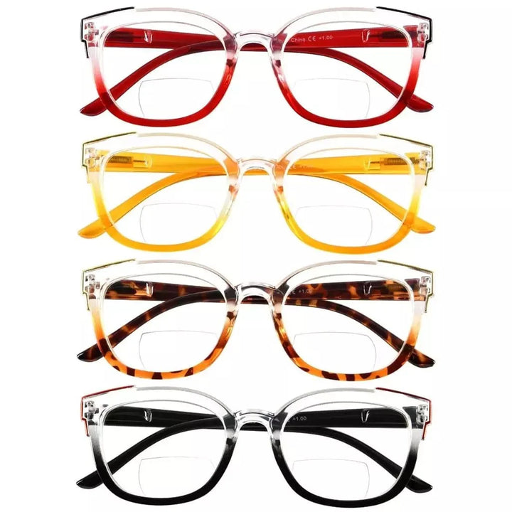4 Pack Two Tone Bifocal Reading Glasses BR2114