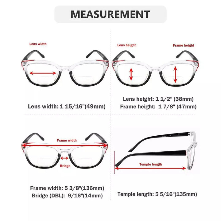 4 Pack Two Tone Bifocal Reading Glasses BR2114