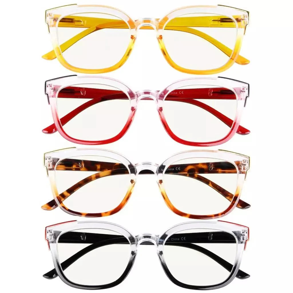 4 Pack Two Tone Progressive Multifocal Reading Glasses M2114