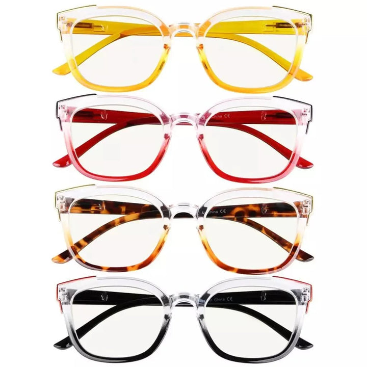 4 Pack Two Tone Progressive Multifocal Reading Glasses M2114
