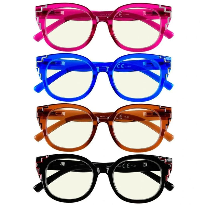 4 Pack Unique Blue Light Filter Readers UV2119