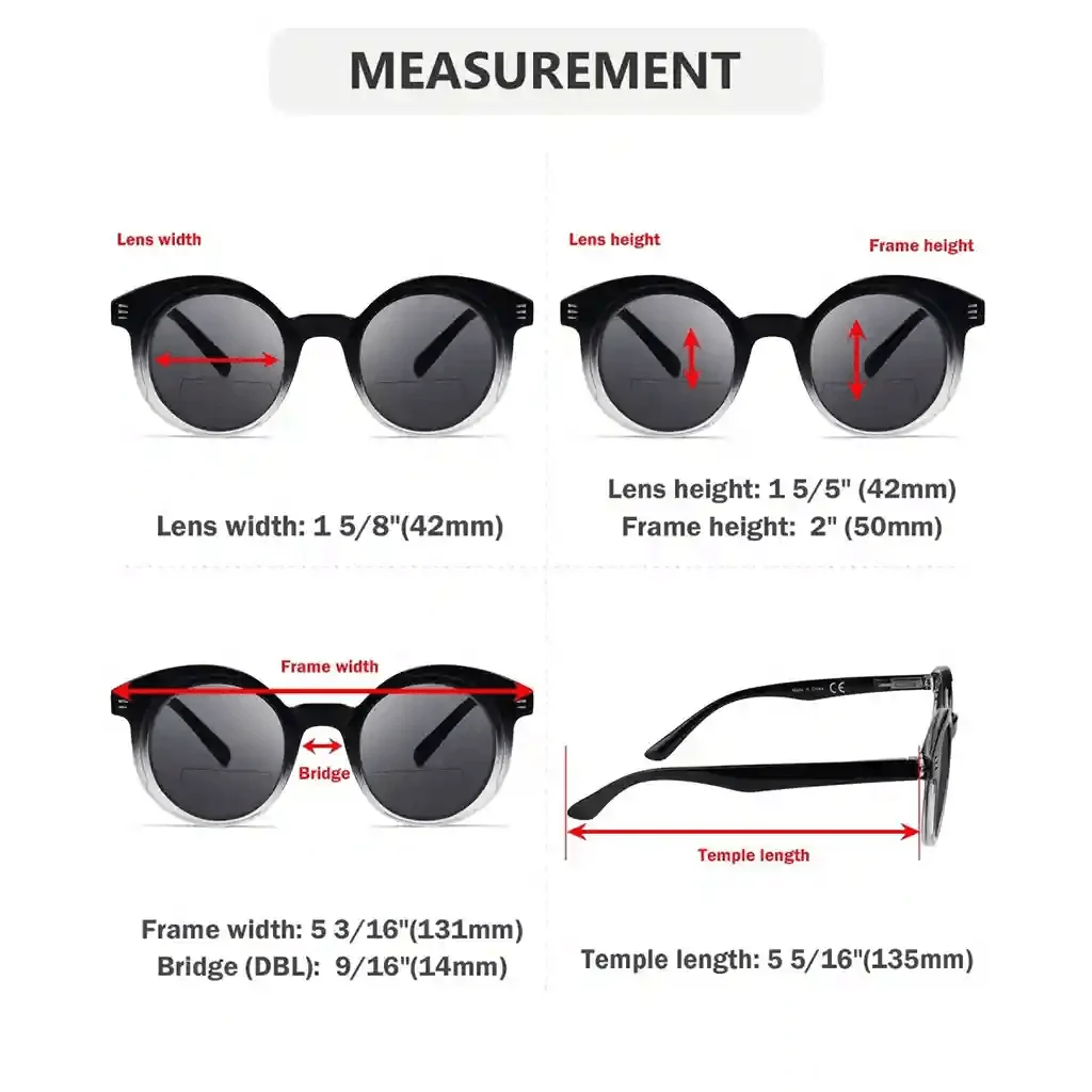 4 Pack Unique Round Bifocal Reading Sunglasses SBR2032