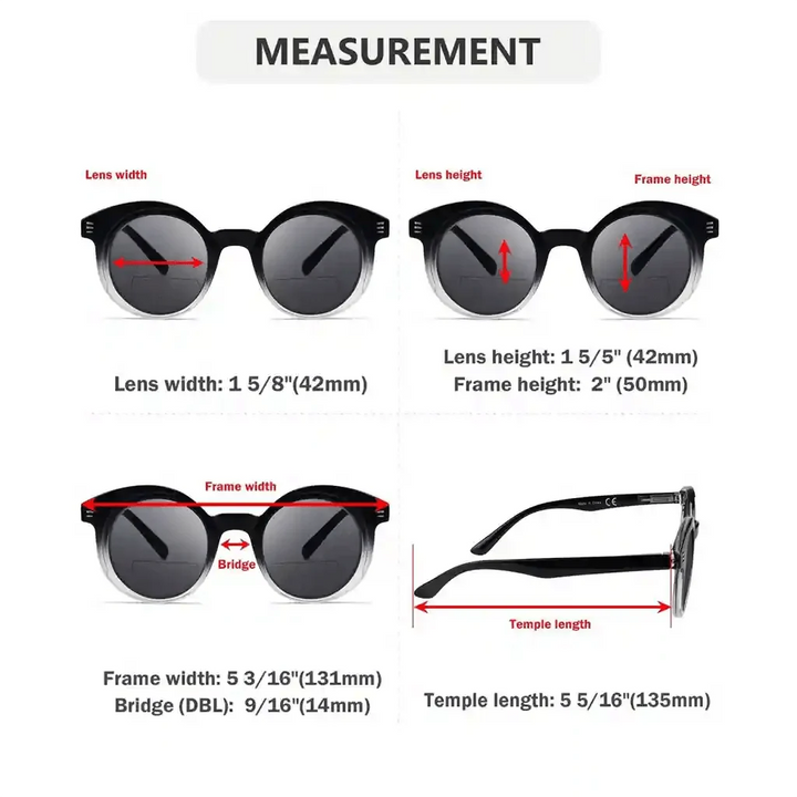 4 Pack Unique Round Bifocal Reading Sunglasses SBR2032
