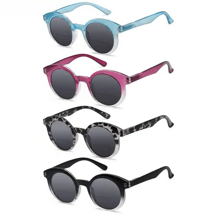 4 Pack Unique Round Bifocal Reading Sunglasses SBR2032