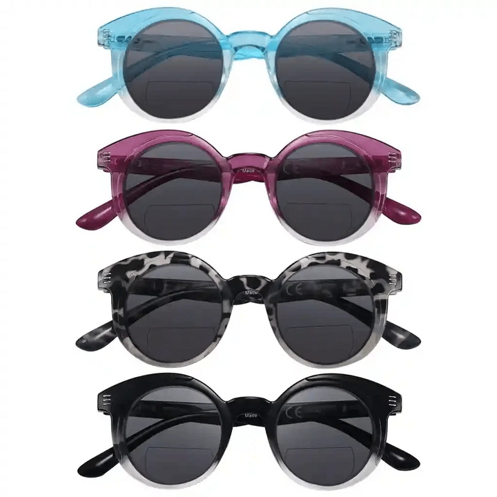4 Pack Unique Round Bifocal Reading Sunglasses SBR2032