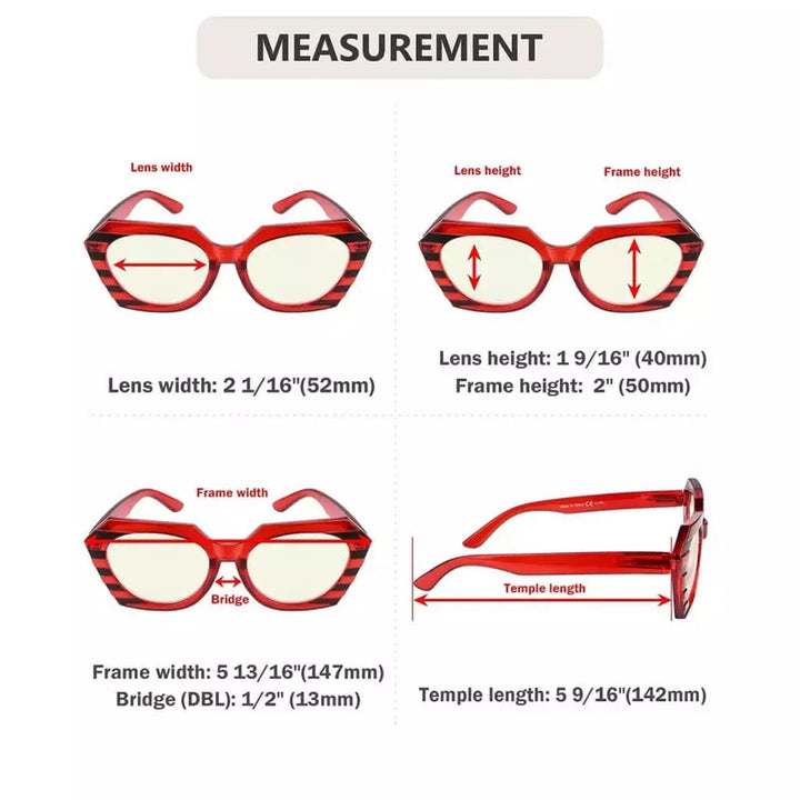 4 Pack Vibrant Polygon Blue Light Filter Readers UV2135