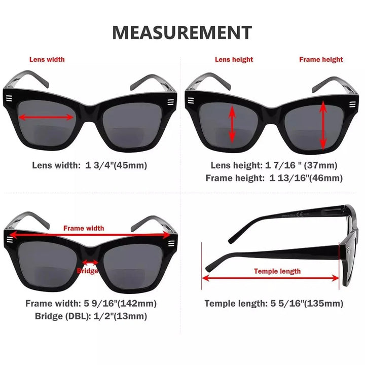 4 Pack Vintage Bifocal Reading Sunglasses Thick Frame Readers SBR2111