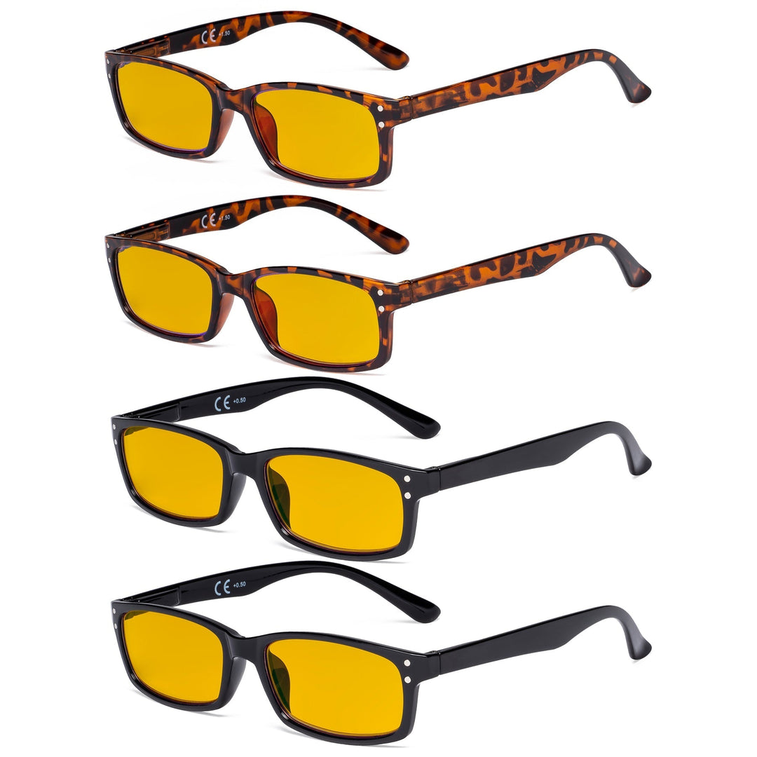 4 Pack Blue Light Blocking Reading Glasses HP103