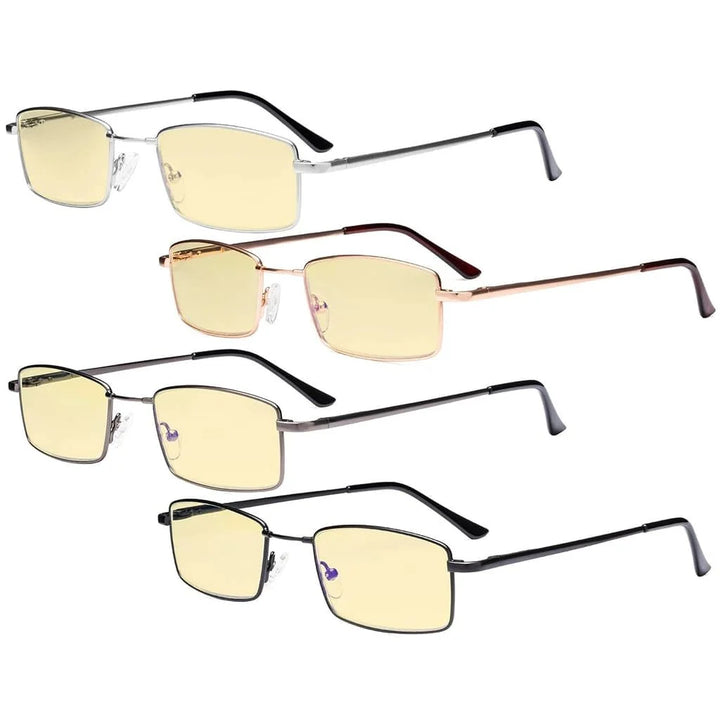 4 Pack Vintage Blue Light Blocking Reading Glasses TMCG1709
