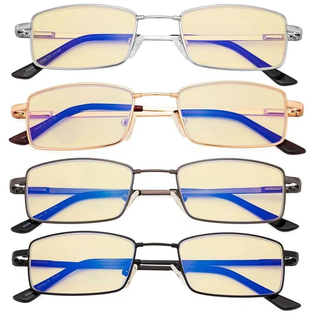 4 Pack Vintage Blue Light Blocking Reading Glasses TMCG1709