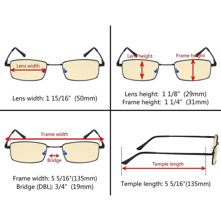 4 Pack Vintage Blue Light Blocking Reading Glasses TMCG1709