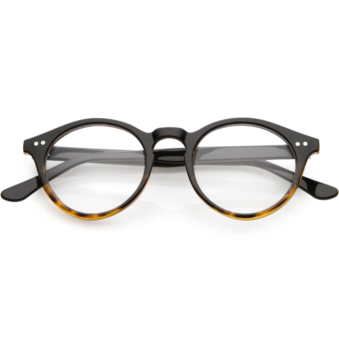 Vintage European Clear Lens Small Round Glasses 8403