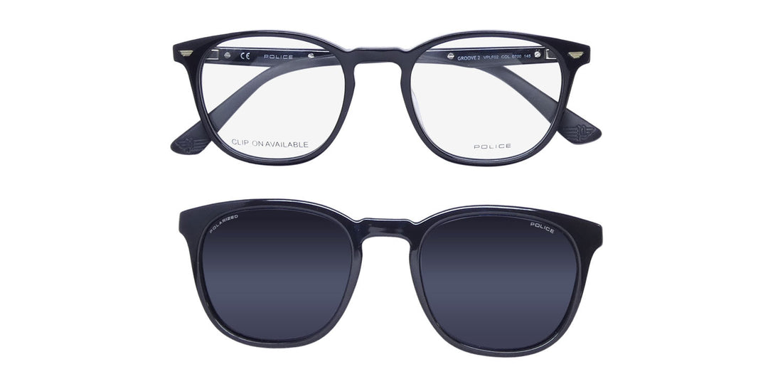 Police Vplf02 Groove 2 Clip-On Eyeglasses