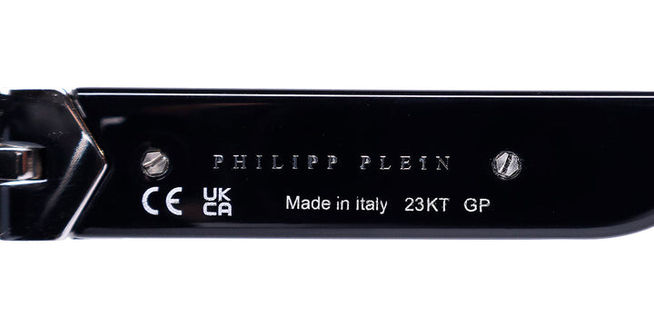 Philipp Plein Spp080 Plein Badge 23kt Gp Sunglasses
