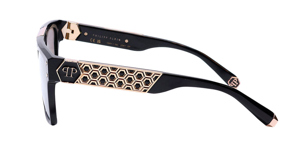 Philipp Plein Spp080 Plein Badge 23kt Gp Sunglasses