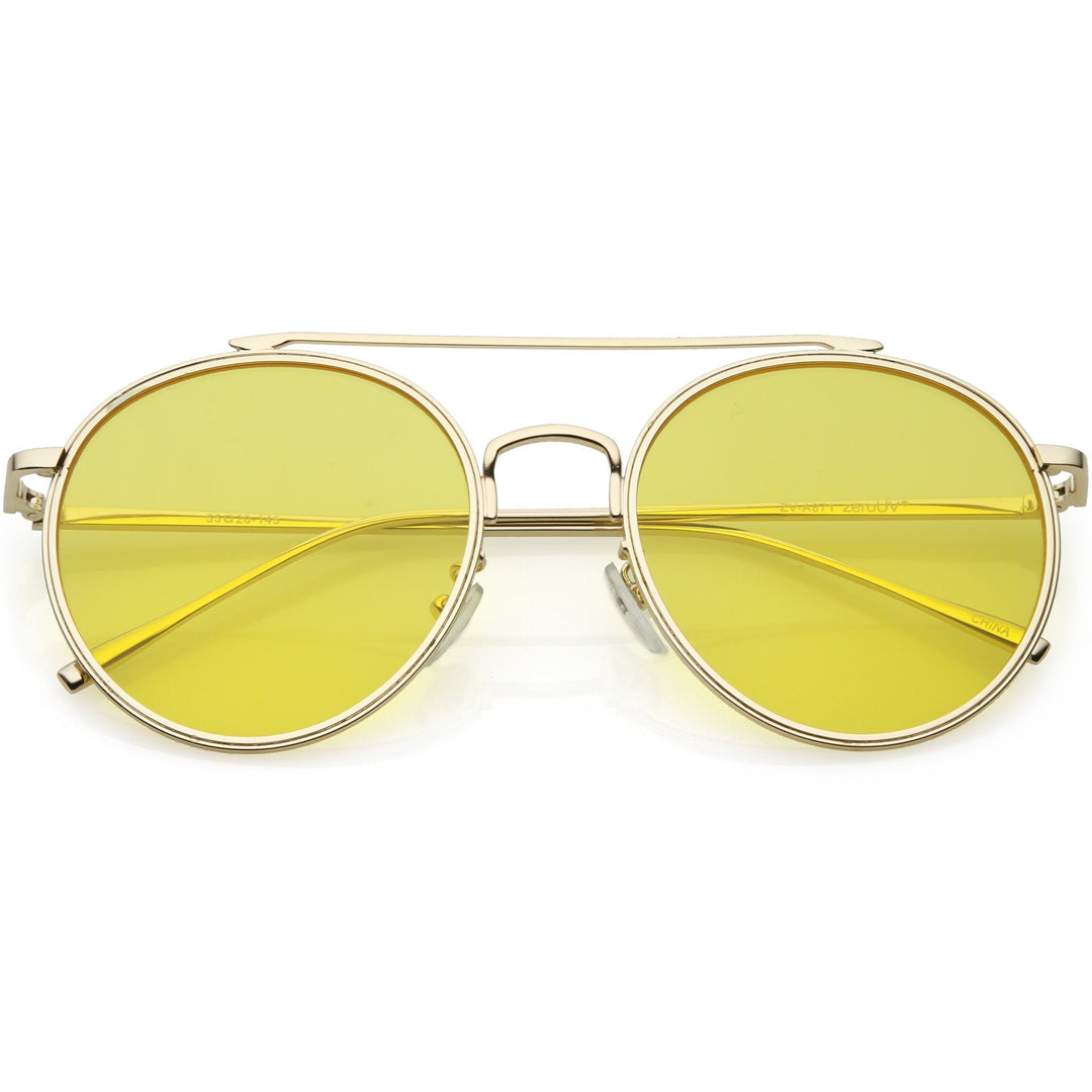 Modern Slim Round Color Tone Aviator Sunglasses A871