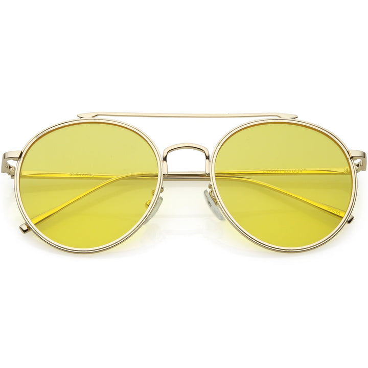 Modern Slim Round Color Tone Aviator Sunglasses A871