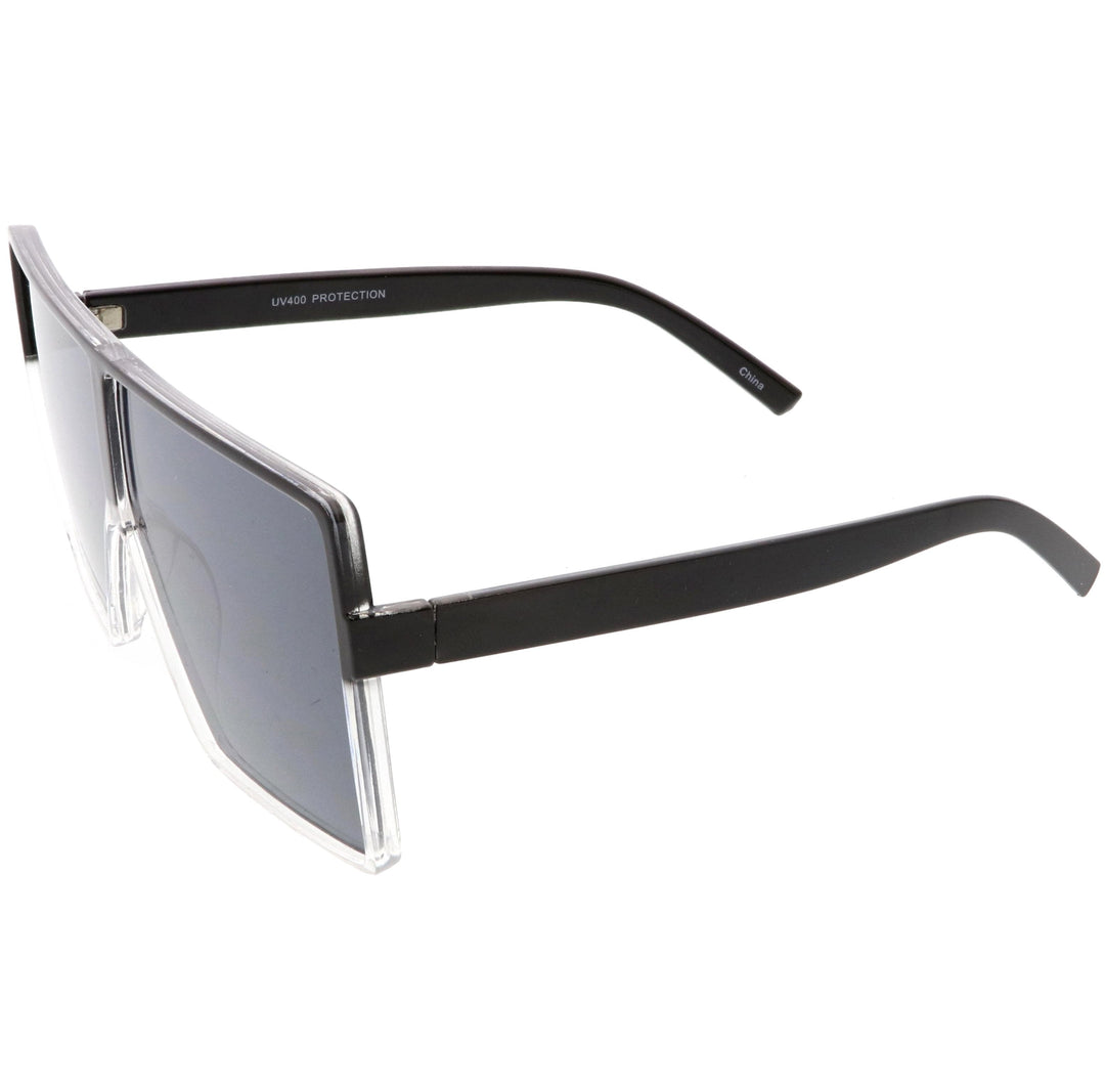 Oversize Retro Modern Futuristic Square Aviator Sunglasses C475