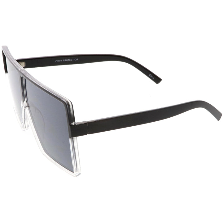 Oversize Retro Modern Futuristic Square Aviator Sunglasses C475