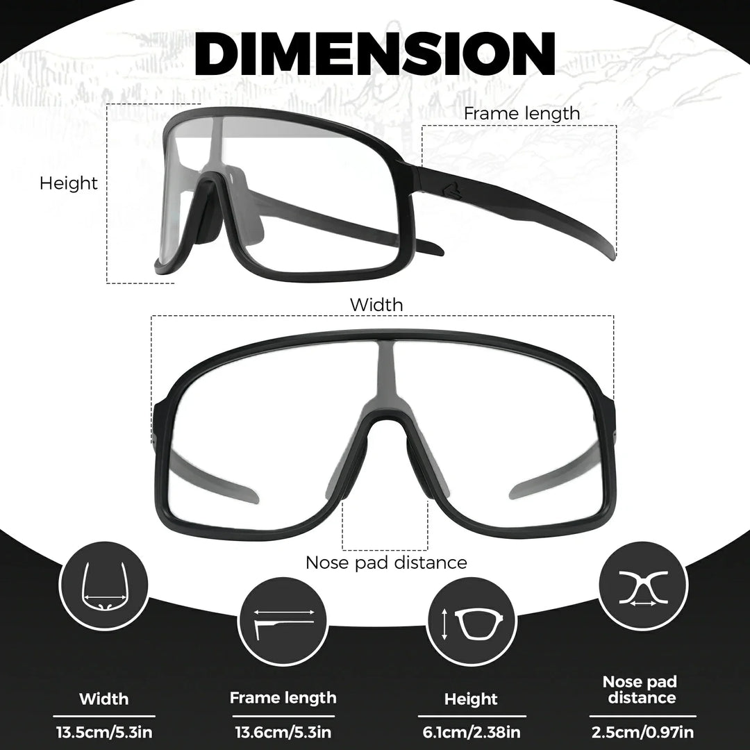 ROCKBROS Cycling Sunglasses Photochromic Polarized Sports Glasses UV400 Unisex