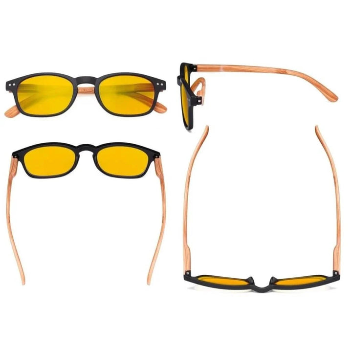 5 Pack Bamboo-look Temple Blue Light Blocking Readers HP034