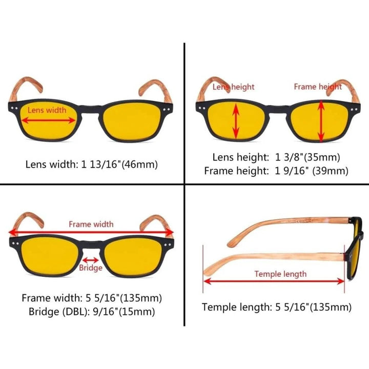 5 Pack Bamboo-look Temple Blue Light Blocking Readers HP034
