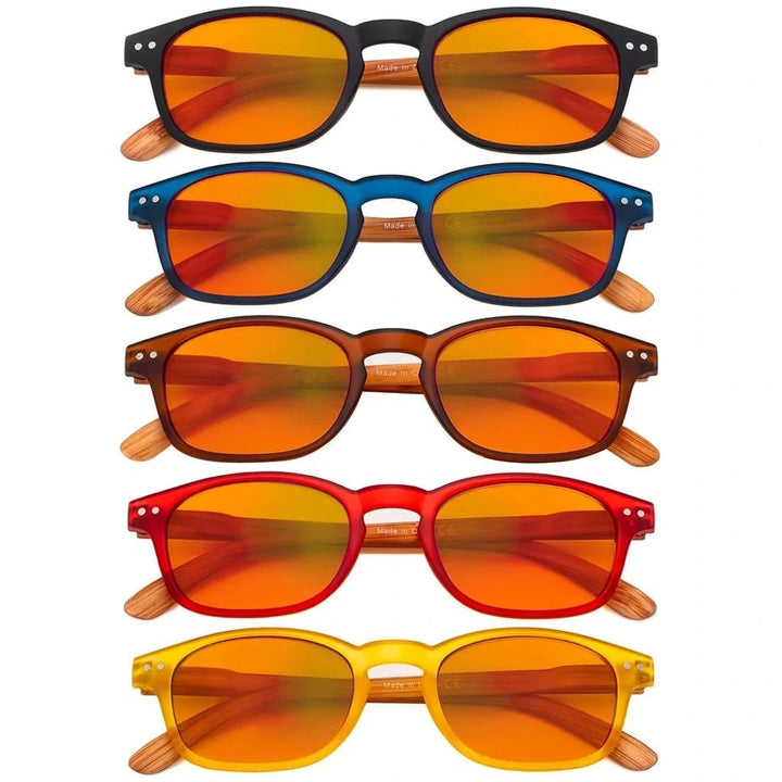 5 Pack Blue Light Blocking Glasses Orange Tinted Lens DS034