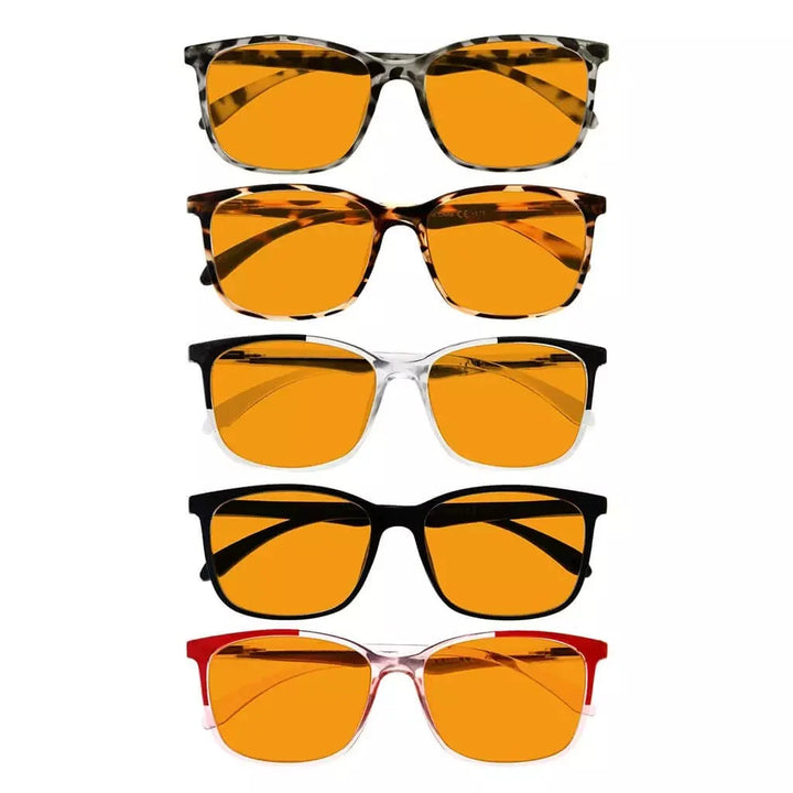 5 Pack Blue Light Blocking Readers Orange Tinted DS9113