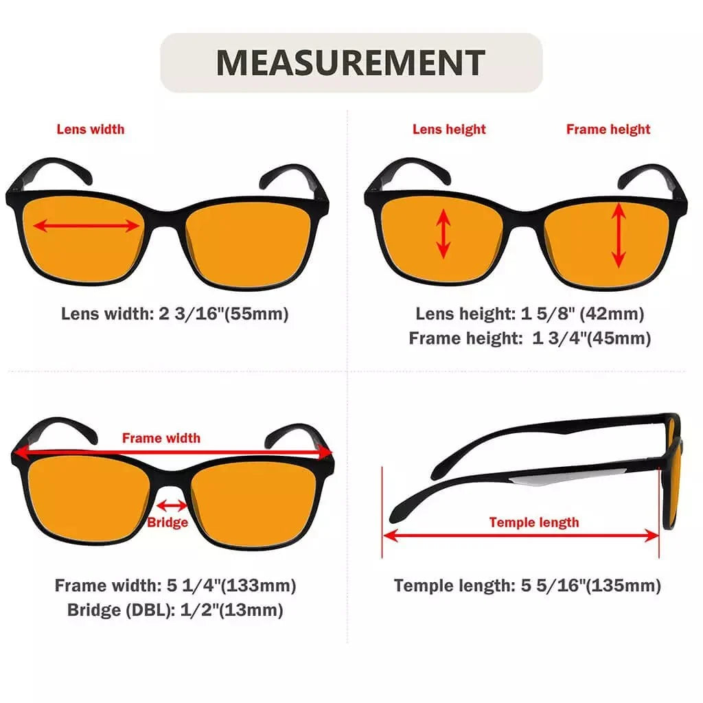 5 Pack Blue Light Blocking Readers Orange Tinted DS9113