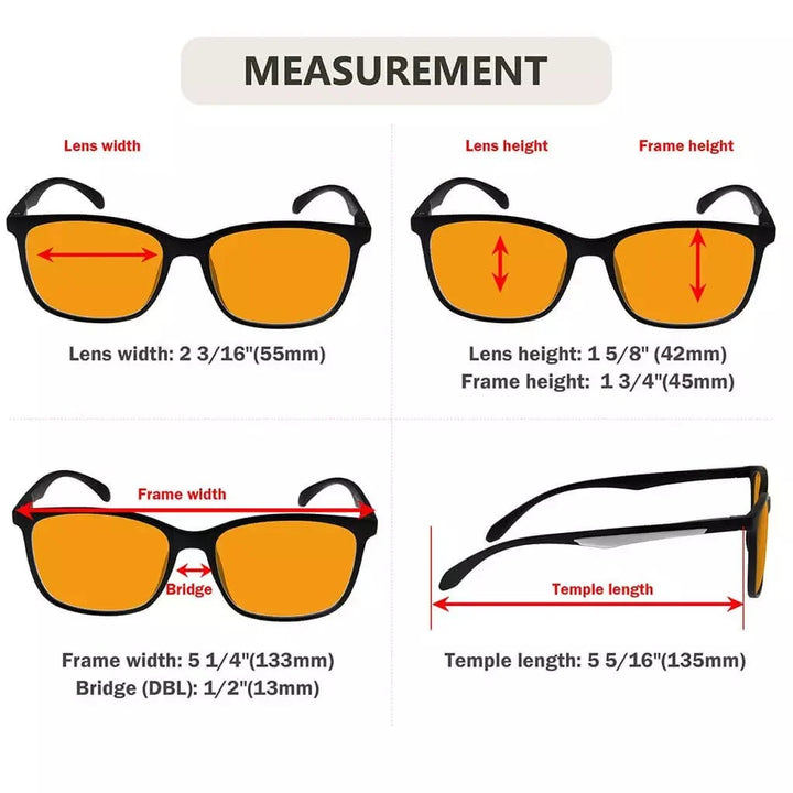 5 Pack Blue Light Blocking Readers Orange Tinted DS9113