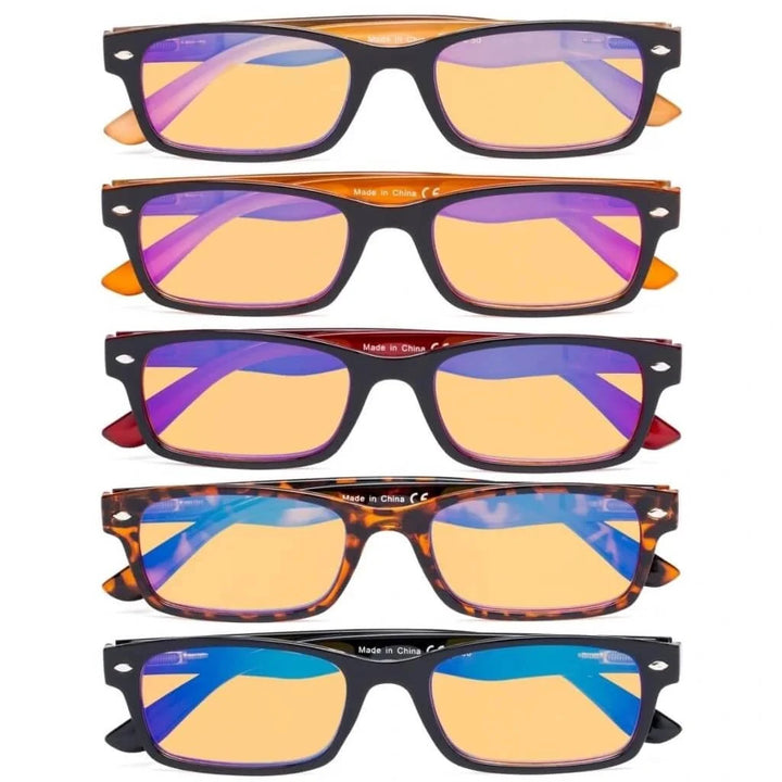 5 Pack Blue Light Blocking Reading Glasses HP055