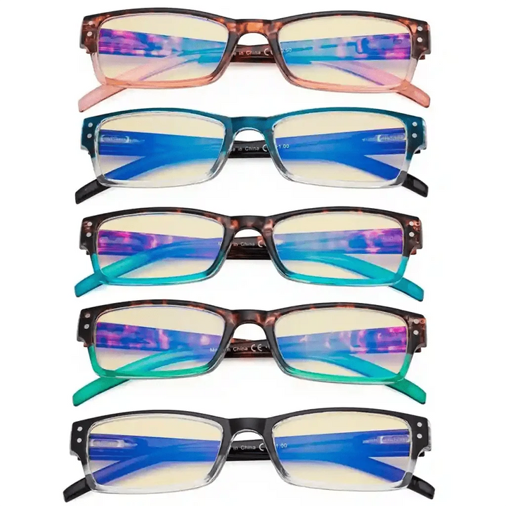 5 Pack Blue Light Blocking Reading Glasses TMCG012
