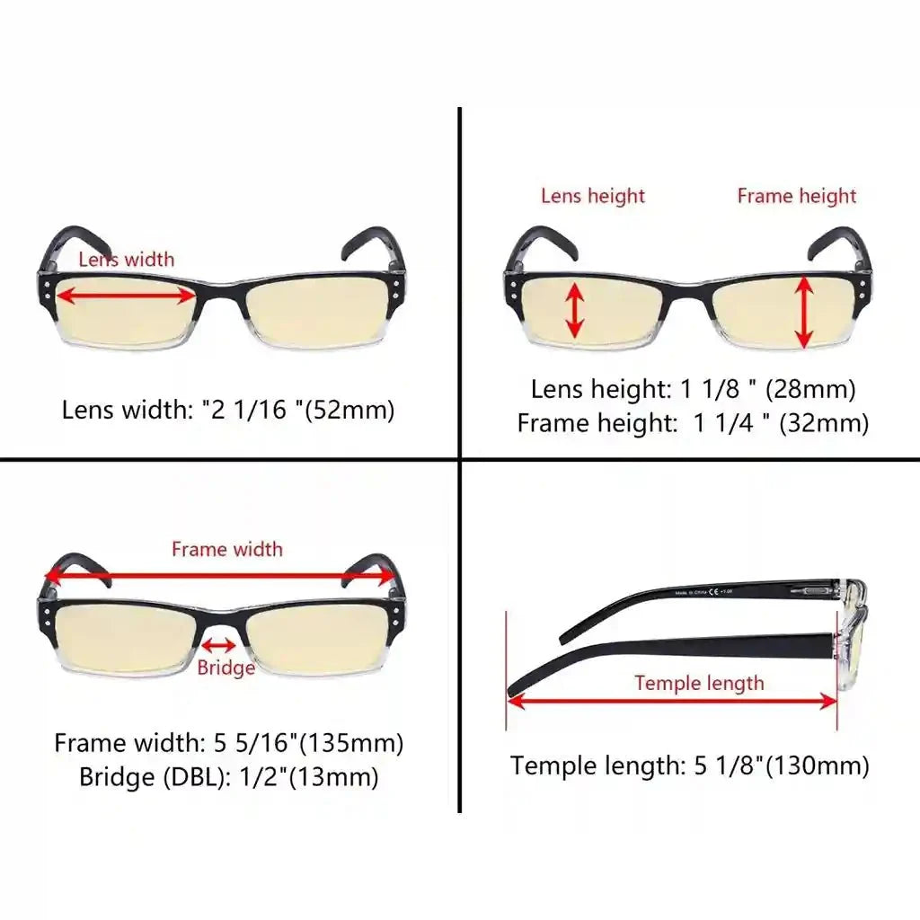 5 Pack Blue Light Blocking Reading Glasses TMCG012