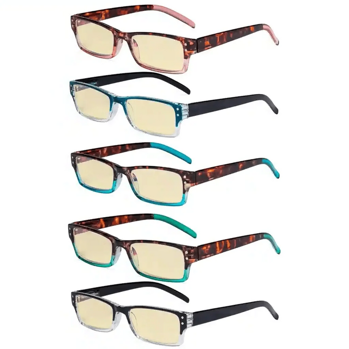 5 Pack Blue Light Blocking Reading Glasses TMCG012