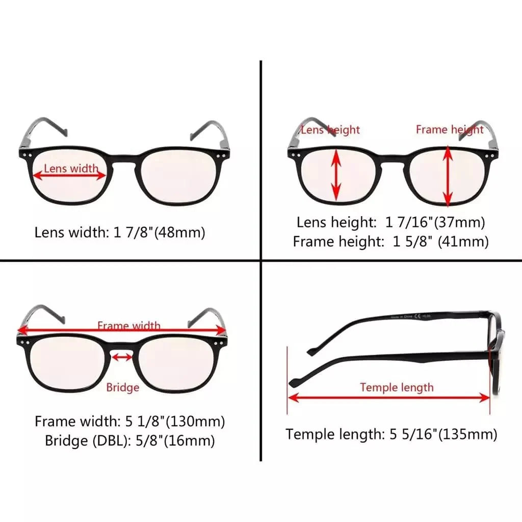 5 Pack Blue Light Blocking Reading Glasses Vintage Oval Readers CG065