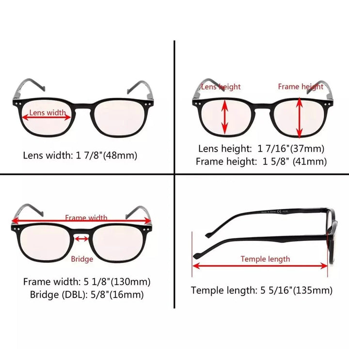 5 Pack Blue Light Blocking Reading Glasses Vintage Oval Readers CG065