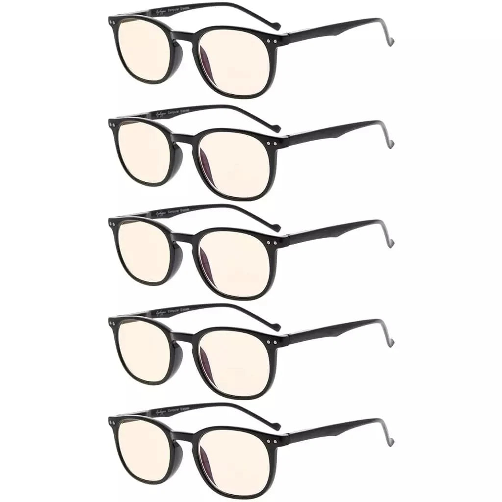 5 Pack Blue Light Blocking Reading Glasses Vintage Oval Readers CG065