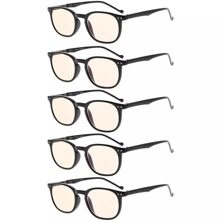 5 Pack Blue Light Blocking Reading Glasses Vintage Oval Readers CG065