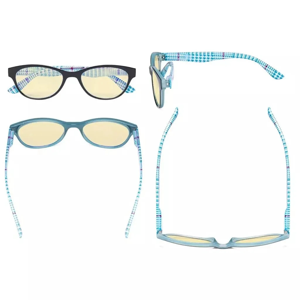 5 Pack Cat-eye Blue Light Blocking Readers Pattern TM074