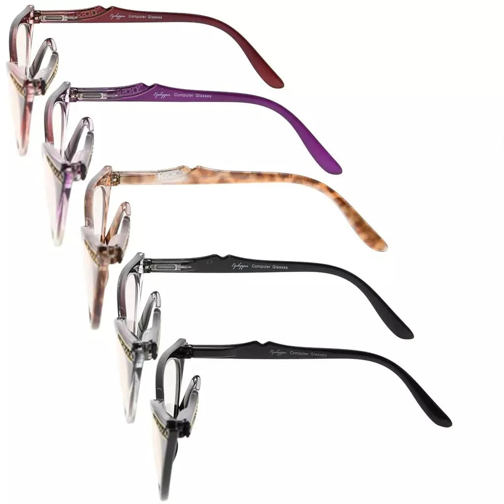 5 Pack Cat-eye Blue Light Blocking Reading Glasses CG914