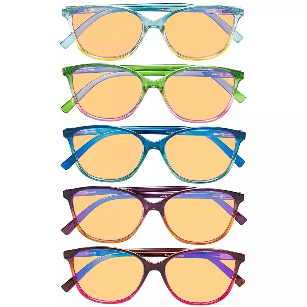 5 Pack Cat-eye Blue Light Blocking Reading Glasses HPFH2