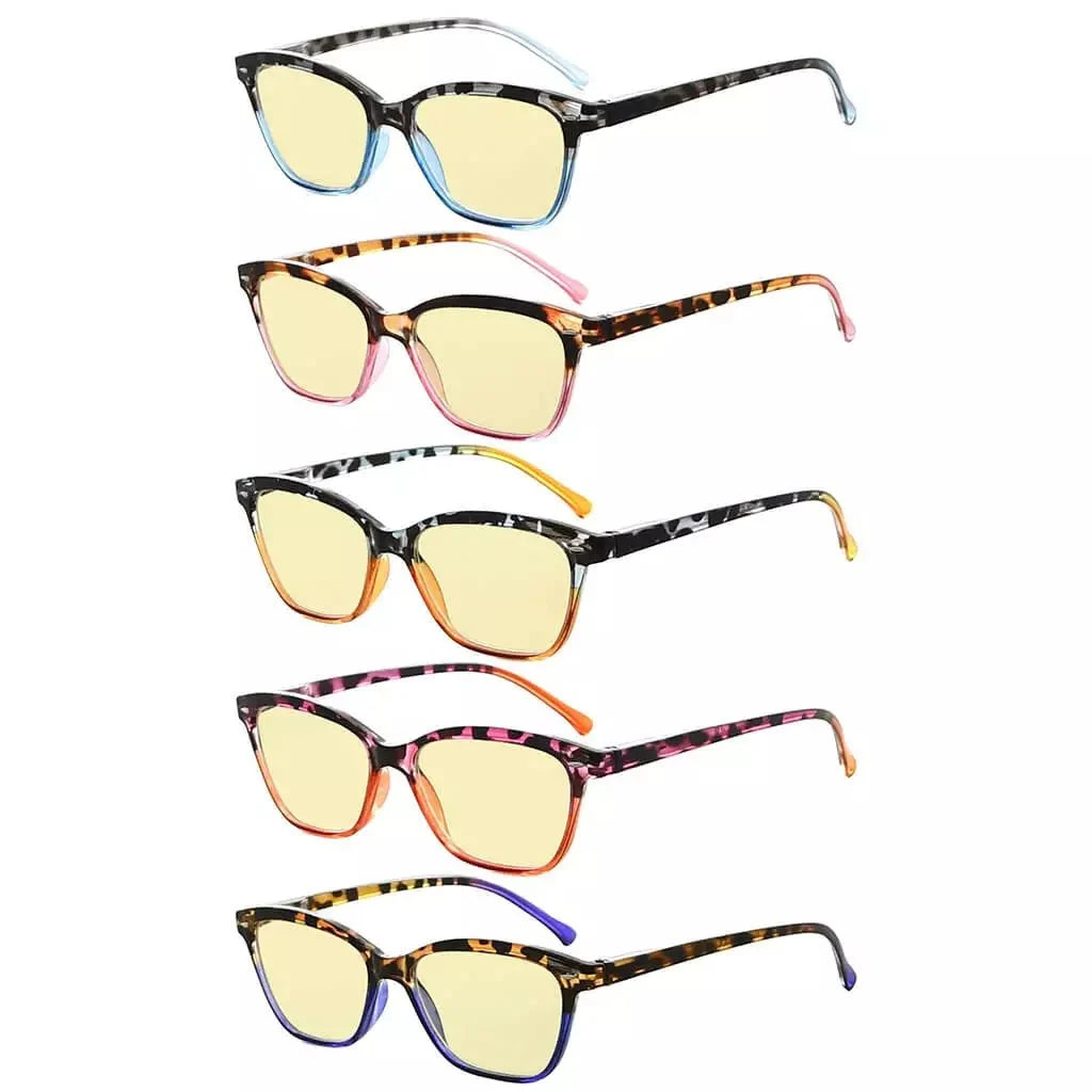 5 Pack Cat-eye Blue Light Blocking Reading Glasses TM9111