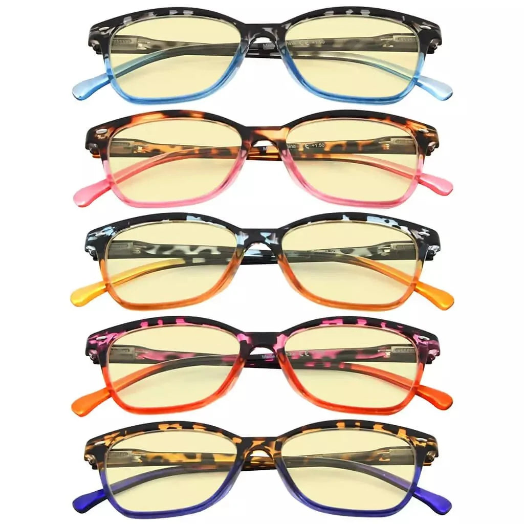 5 Pack Cat-eye Blue Light Blocking Reading Glasses TM9111