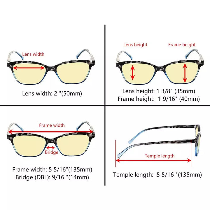 5 Pack Cat-eye Blue Light Blocking Reading Glasses TM9111