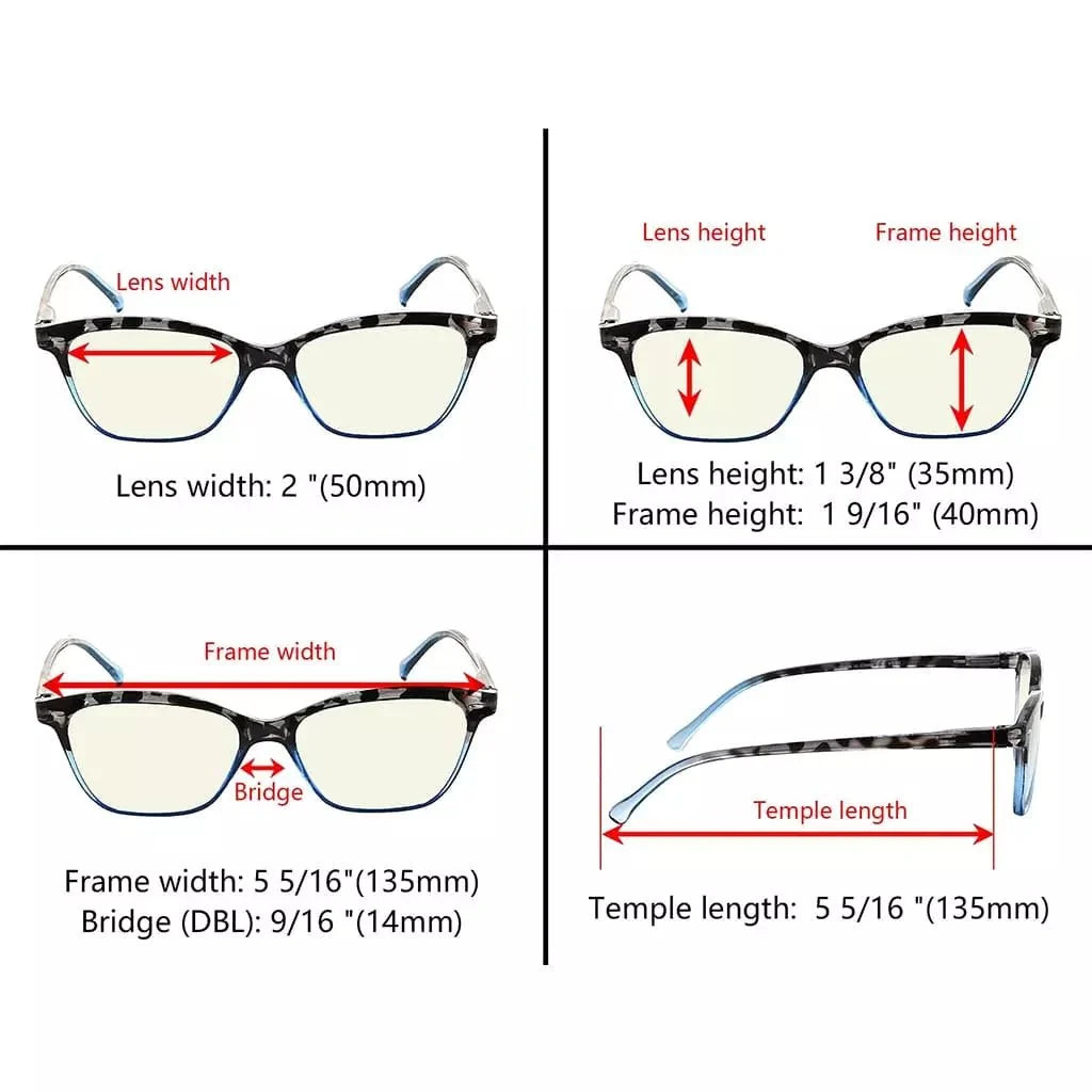 5 Pack Cat-eye Blue Light Filter Readers UVR9111